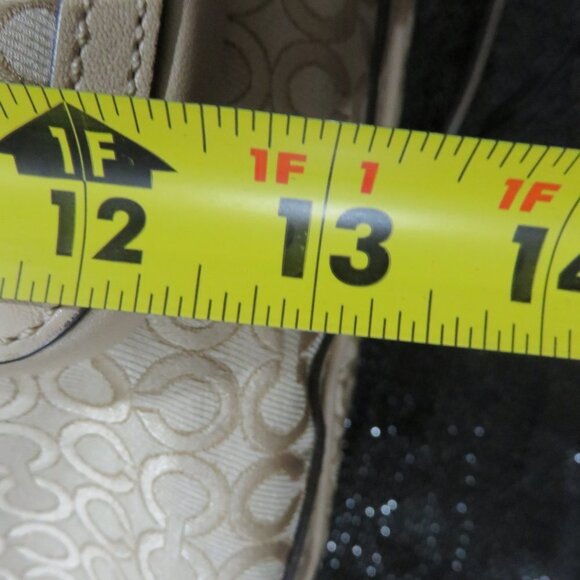 COACH Madison Op Art Fabric & Snakeskin Leather Turn Lock Flap Hobo Crossbody - Picture 13 of 16